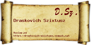 Draskovich Szixtusz névjegykártya